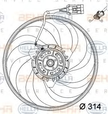 HELLA 8ew351034421 -  Вентилятор, конденсатор кондиционера