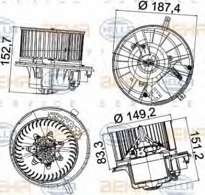 HELLA 8ew351043221 -  Вентилятор салона