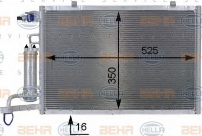 HELLA 8fc351000411 -  Конденсатор, кондиционер
