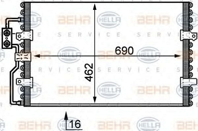 HELLA 8fc351035421 -  Конденсатор, кондиционер