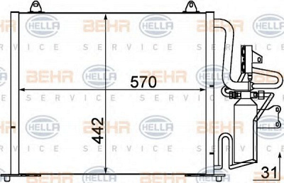HELLA 8fc351035471 -  Конденсатор, кондиционер