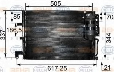 HELLA 8fc351036071 -  Конденсатор, кондиционер