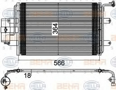 HELLA 8fc351036384 -  Конденсатор, кондиционер