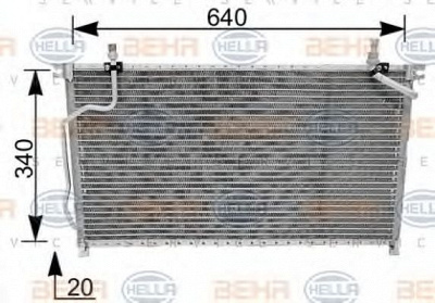 HELLA 8fc351036431 -  Конденсатор, кондиционер