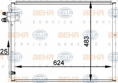HELLA 8fc351036761 -  Конденсатор, кондиционер