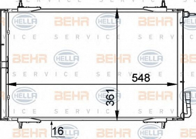 HELLA 8fc351037511 -  Конденсатор, кондиционер