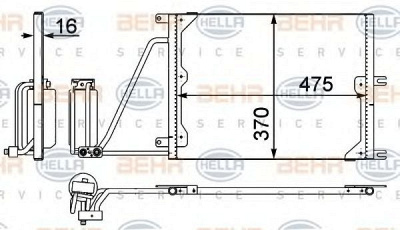 HELLA 8fc351037631 -  Конденсатор, кондиционер