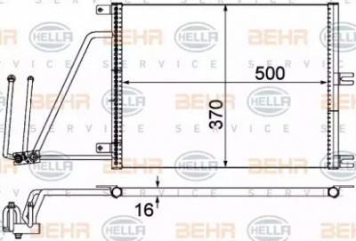 HELLA 8fc351037634 -  Конденсатор, кондиционер