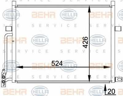HELLA 8fc351038204 -  Конденсатор, кондиционер