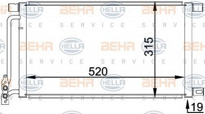 HELLA 8fc351038214 -  Конденсатор, кондиционер