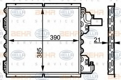 HELLA 8fc351038621 -  Конденсатор, кондиционер