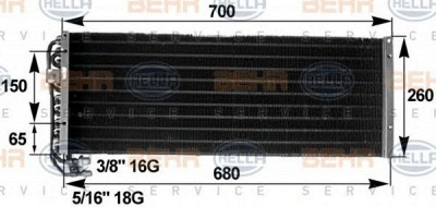 HELLA 8fc351300081 -  Конденсатор, кондиционер