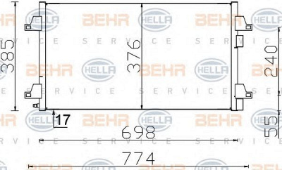 HELLA 8fc351300344 -  Конденсатор, кондиционер