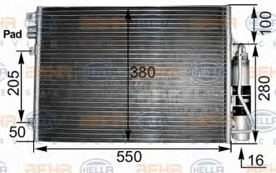HELLA 8fc351300491 -  Конденсатор, кондиционер