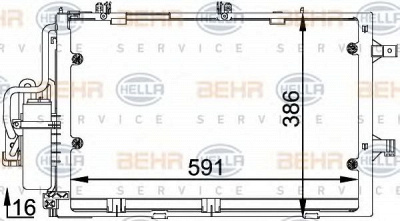 HELLA 8fc351300601 -  Конденсатор, кондиционер