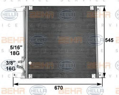 HELLA 8fc351301021 -  Конденсатор, кондиционер