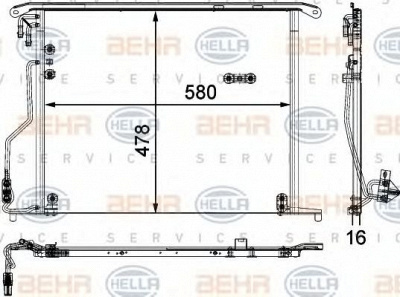 HELLA 8fc351301174 -  Конденсатор, кондиционер