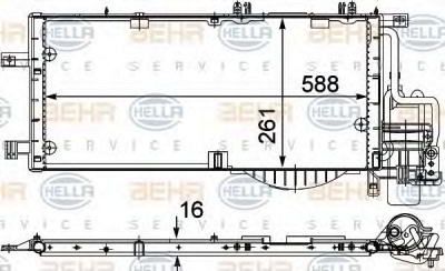HELLA 8fc351301204 -  Конденсатор, кондиционер