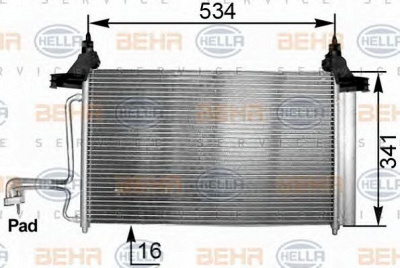 HELLA 8fc351301211 -  Конденсатор, кондиционер