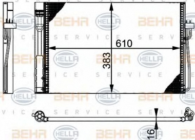 HELLA 8fc351301331 -  Конденсатор, кондиционер