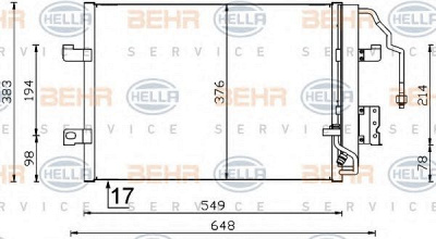 HELLA 8fc351301364 -  Конденсатор, кондиционер