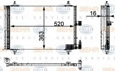 HELLA 8fc351301381 -  Конденсатор, кондиционер
