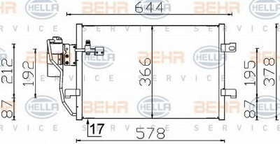 HELLA 8fc351301394 -  Конденсатор, кондиционер