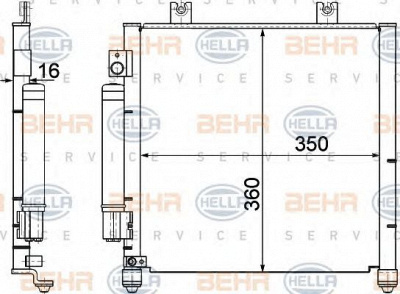 HELLA 8fc351301411 -  Конденсатор, кондиционер