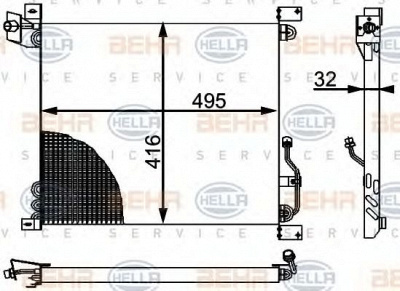 HELLA 8fc351301501 -  Конденсатор, кондиционер