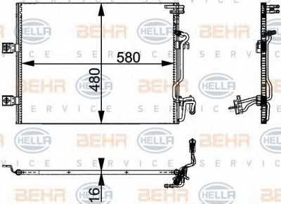HELLA 8fc351301611 -  Конденсатор, кондиционер