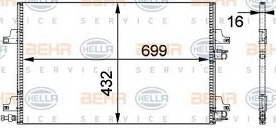 HELLA 8fc351301631 -  Конденсатор, кондиционер