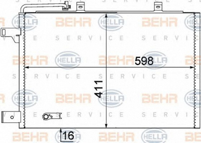 HELLA 8fc351301684 -  Конденсатор, кондиционер