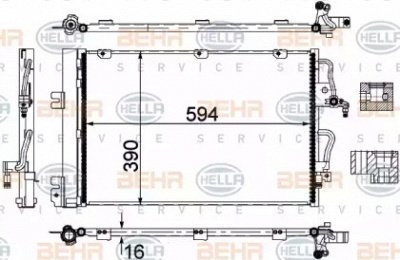 HELLA 8fc351301764 -  Конденсатор, кондиционер