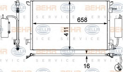 HELLA 8fc351302531 -  Конденсатор, кондиционер