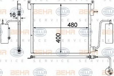 HELLA 8fc351302541 -  Конденсатор, кондиционер