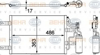 HELLA 8fc351302551 -  Конденсатор, кондиционер
