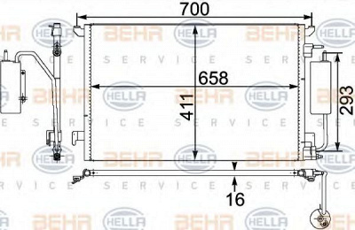 HELLA 8fc351302591 -  Конденсатор, кондиционер