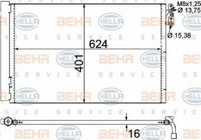HELLA 8fc351302611 -  Конденсатор, кондиционер