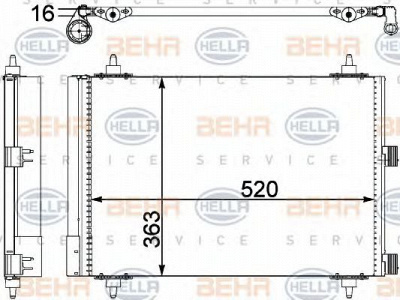 HELLA 8fc351303371 -  Конденсатор, кондиционер