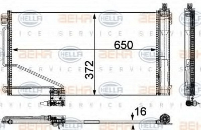 HELLA 8fc351303391 -  Конденсатор, кондиционер