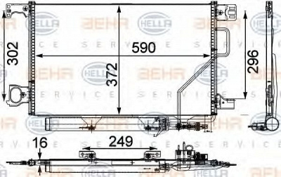 HELLA 8fc351303411 -  Конденсатор, кондиционер