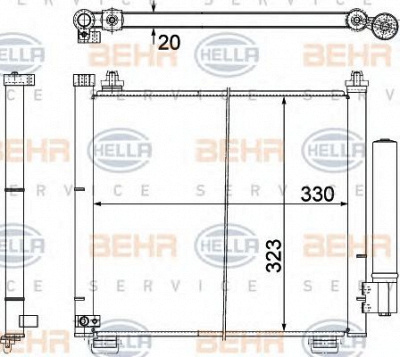 HELLA 8fc351303481 -  Конденсатор, кондиционер
