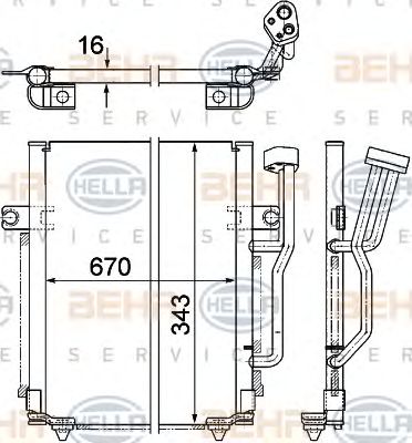 HELLA 8fc351303621 -  Конденсатор, кондиционер