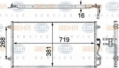 HELLA 8fc351303701 -  Конденсатор, кондиционер