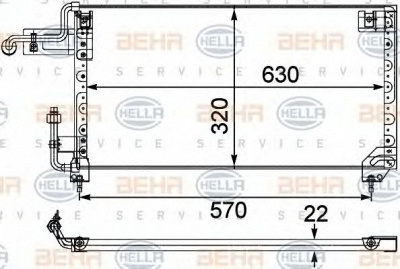 HELLA 8fc351303721 -  Конденсатор, кондиционер