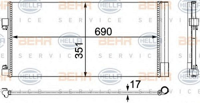HELLA 8fc351304241 -  Конденсатор, кондиционер