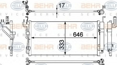 HELLA 8fc351304401 -  Конденсатор, кондиционер