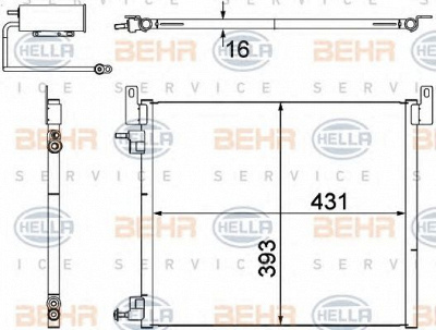 HELLA 8fc351304481 -  Конденсатор, кондиционер