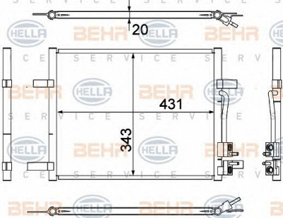 HELLA 8fc351304791 -  Конденсатор, кондиционер