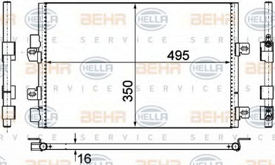 HELLA 8fc351306611 -  Конденсатор, кондиционер